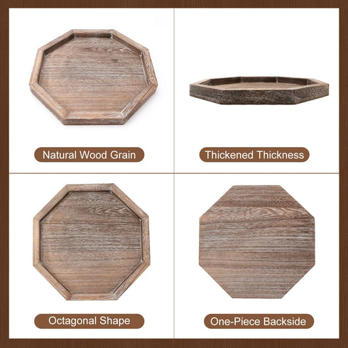 Counter Rustic Candle Holder Plate Boho Wooden Decorative Trays for Coffee Table Farmhouse Kitchen Home Decor Living