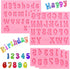 5 Pieces Small Letters Molds and Numbers Silicone Molds, 0-9 Numbers, Uppercase and Lowercase Alphabet Baking Molds