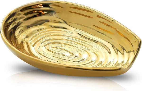 Hasense Spoon Rest for Stove Top, Ceramic Gold Spoon Holder, Large Heat-resistant Utensil Rest for Cooking
