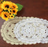 Hetao 11X19 Inch 100% Doilies-2pc Cotton Handmade Lace Crochet Oval Table mats Placemats Doily Beige
