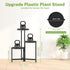 3 iDavosic.ly Tier Folding Plant Stand Indoor Outdoor with Plastic Tray, Tiered Corner Flower Holder Shelf, Metal