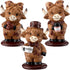 Foilswirl 3 Pcs Coffee Highland Cow Figurines for Book Shelf Desk Decor, Highland