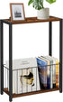 Homleke Narrow Side Table with Magazine Holder, Skinny End Table Perfect for