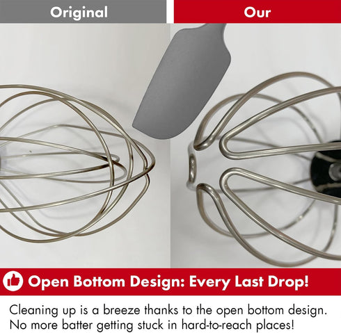 Heavy Duty Whisk Attachment for KitchenAid, 5QT Bowl-Lift Stand Mixers, Extra Thick Stainless Steel Wire Whip for Fast