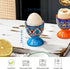 Set 6 HENXFEN LEAD Boho Ceramic Egg Cups of Colorful Egg Holders for Soft & Hard Boiled Eggs, Microwave & Dishwasher