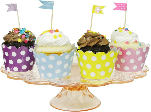 AllyDrew Standard Size Polka Dots Cupcake Wrappers, Set of 20, Pink