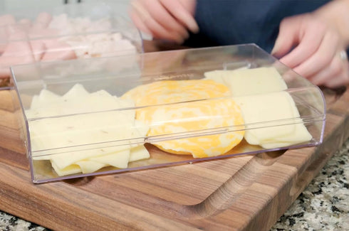 Pikanty Deli Meat Container | Airtight Food Storage Box with Hinged Lid | Cheese and Cold Cuts Holder for Refrigerator