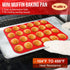 Walfos Mini Silicone Muffin Pan - 24 Cups, Non-stick Baking Pan, BPA Free and Dishwasher Safe