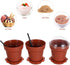20 Pack 6.7 oz DOITOOL Flower Pot Dessert Cups with Lids and Spoons, Mini Plastic Chocolate Pudding Cups, Cute Mini