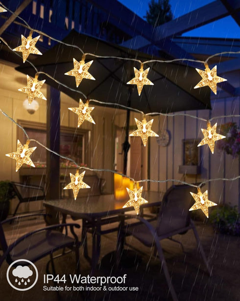 59 100 JOLYMOLY Star String Lights Plug in, Ft LED Star Fairy Lights with Remote Timer, Connectable Waterproof