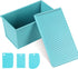 Blue 1LB Dough Capacity Sandwich Bread Loaf Pan, Non-Stick with Dough Scraper Cutter