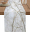 Marble Table Runner, Long 72 Inch Cotton Linen White Gray Gold Texture Scarves for Kitchen, Dining, Sofa, Home Decor