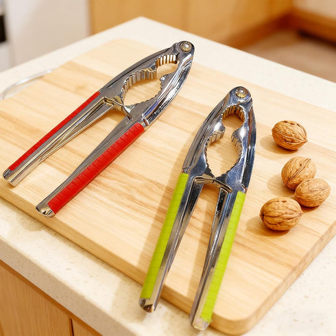 GZLT 2-Pack Nut Cracker, Stainless Steel Nutcracker with Non-Slip Handle, for Walnuts, Pecans, Hazelnuts, Pistachio