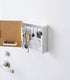Yamazaki Home Square Magnetic Keychain Organizer | Steel + Wood | Key Storage, One Size, Ash