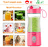 Personal Blender, Portable Juice Blender for Shakes and Smoothies, USB-C Rechargeable, Cordless (Pink)