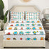 Set Set 4pcs 2 Set Manfei Watercolor Robots Sheet Full Cartoon Toy Theme Bed Sheet with Deep Pocket Fitted Sheet + Flat