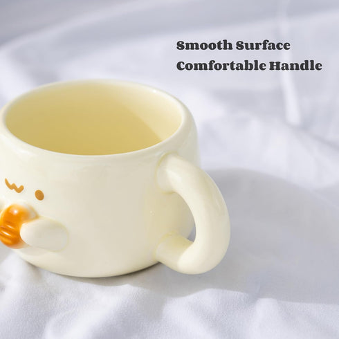 Mugs,10 oz Creative Kawaii Anime Ceramic Coffee Hand-made Tea Cups, Cute Gifts For Women Men Kids (Bread)
