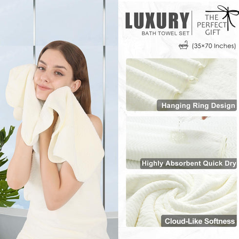 8 Set |2 Sheet,2 Towels,4 Cozy Set Piece Bath Towel Oversized Large Bath Hand Washcloths| Ultra Soft Bath Towel
