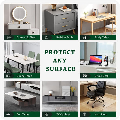 FEHAONST 12x12 Inch Clear PVC Desk Cover Protector Crystal Vinyl Table Top Protection Square Waterproof Plastic Table