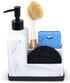 Dish Soap Dispenser with Sponge Holder,White Marble Look Liquid Hand and Dish