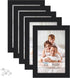 Icona Bay 4x6 Picture Frames (Black, 5 Pack), Modern Style Wood Composite Frames for Table Top or Wall Mount
