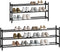 STORAGE MANIAC Long Expandable Shoe Rack, 18 Pairs Metal Wide Stackable Shoe