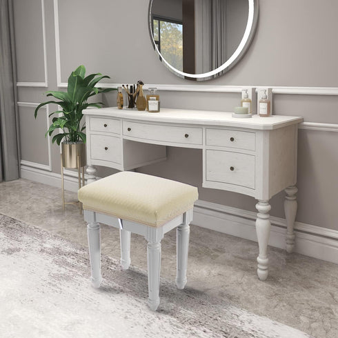 4 4 Counts, BUYUE pcs Vanity Stool Bench Covers, Luxury Crease-Resistant Jacquard Fabric Saddle Bar Stool Slipcovers
