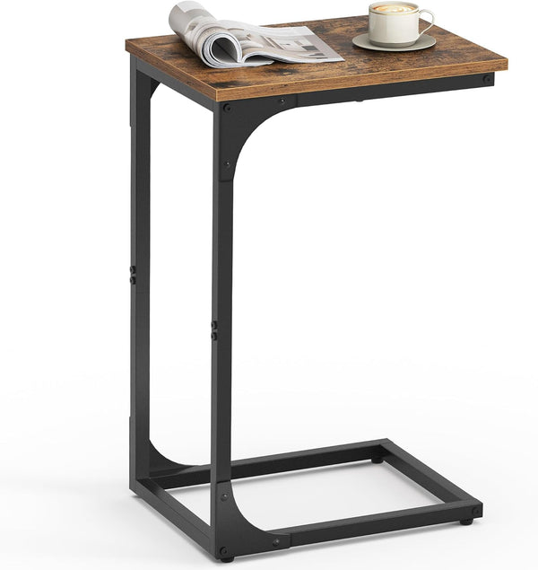 VASAGLE C-Shaped End Table, Small Side Table for Couch, Sofa Table with
