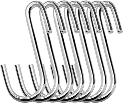 20 Pack Heavy Duty S Hooks Stainless Steel S Shaped Hooks for Kitchenware, Utensils, Clothes, Tools (Silver)