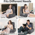 19 ENITYA Back Pillow for Bed Sitting up, Built-in Armrests & Big Pockets, Back Support Chair Pillow for Sitting