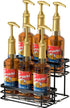 Coffee Syrup Rack Organizer - 2-Tier Stand for 6 Bottles Storage on Kitchen Countertop (Black)