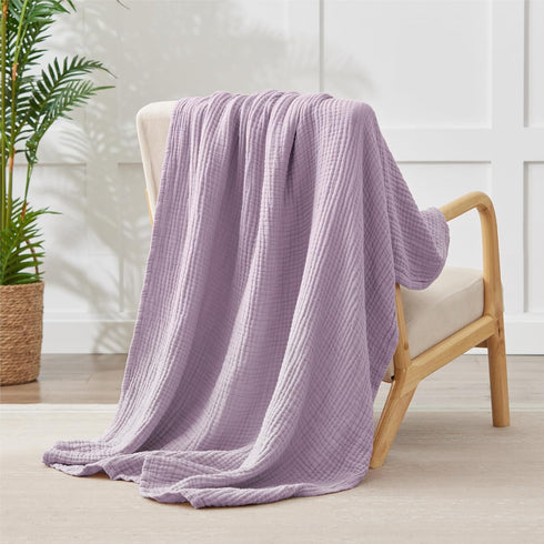 Kozyhvn 100% 50" 70", 6 Cotton Muslin Blanket Large x Layers Breathable and Lightweight Cotton Throw Blanket for Bed