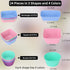 24 pcs Silicone Cupcake Baking Cups, Reusable Non-Stick Liners for Muffins, Pastry Cake Molds in 3 Shapes Multicolor