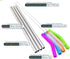 Big Drinking Straws Reusable, 12" Extra Long 8mm Extra Wide Food-Grade 18/8 Stainless Steel with Silicone Elbows Tips