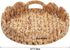 14 inch Yangqihome Round Scalloped Serving Tray, Decorative Water Hyacinth Scalloped Basket with Built-in Handles