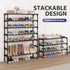 3 Closet SAN HE Long Shoe Rack-Shoe Organizer Tier Shoe Rack for Front Door Entryway Garage, Stackable Free Standing