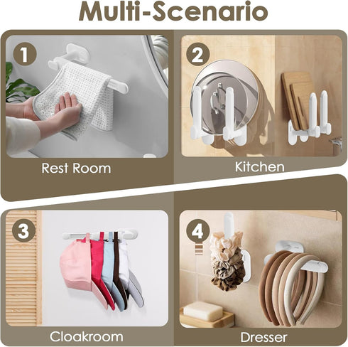 2 Packs Hat Racks Organizers for Baseball Caps, Hat Holder Storage on Closet Wall, Holds More Than 15 Hats (White)