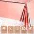 Tatuo 3 Pieces Foil Party Rectangular Table Covers, 54 x 108 Inch Shiny Plastic Waterproof Tablecloth for Wedding