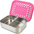 LunchBots Medium Duo Snack Container - Divided Stainless Steel Food Container with Pink Dots