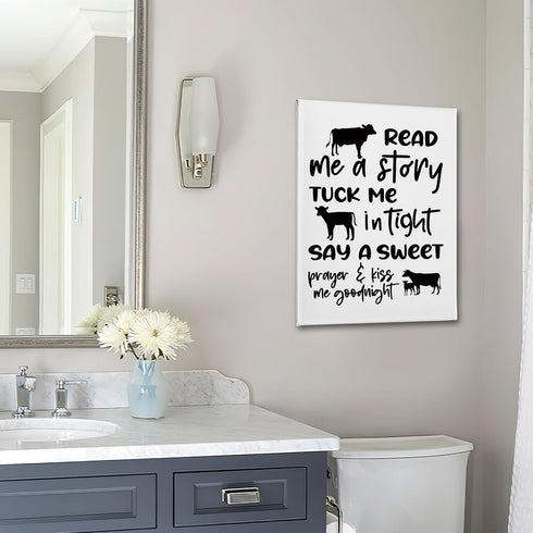 Decor(16x24 Inch) PHAMTE Cow Nursery Decor, Cow Wall Decor- Read Me a Story Tuck Me In Tight, Farm Nursery Decor, Farm