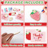 24 Set Strawberry Happy Birthday Party Favors Cards with Wood Painting Crafts Strawberry Coloring Party Supplies