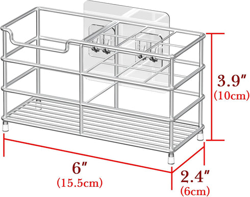 Linkidea Stainless Steel Toothbrush Holder Stand - 7 Slot Organizer for Shower, Bathroom, Wallmount/Countertop