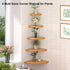 Set 2 9inch Gieanoo Floating Corner Shelves for Wall Solid Oak Rounded Corner Shelves Wall Mounted with Cable Hole Wood