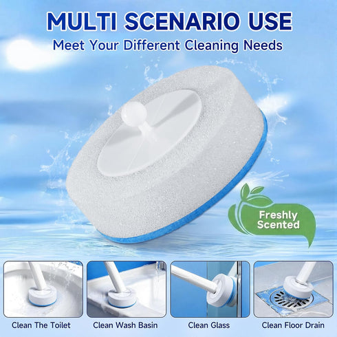 Set 48 Disposable Toilet Brush with Refills for Hygienic Bathroom Cleaning. Toilet Bowl Cleaner Wand Kit Used for Deep