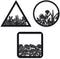 3 Pieces Geometry Wall Art, Dark Black Wooden Floral Wall Decor for Home Dining Room Christmas Favor