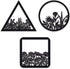 3 Pieces Geometry Wall Art, Dark Black Wooden Floral Wall Decor for Home Dining Room Christmas Favor