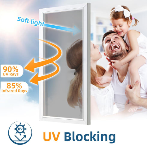 DUOFIRE One Way Window Film Privacy, Heat Blocker Reflective Mirror Tinting Film for Home, 23.6x78.7in