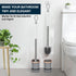 GUCOLUBU 2 Pack Set Toilet Bowl Brush and Holder Long Handle Toilet Brush for Bathroom with Separate Base for Floor