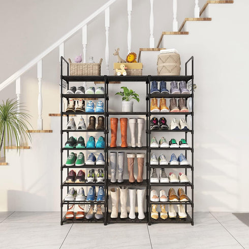Caitlyn 9 50-55 Tiers Shoe Rack Storage Organizer Shoe Shelf Organizer for Entryway Holds Pairs Shoe and Boots