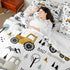 Set 7 Set Set Feelyou Cartoon Car Kids Comforter with Sheets Piece Twin Size Construction Bedding Boys Decor Equipment
